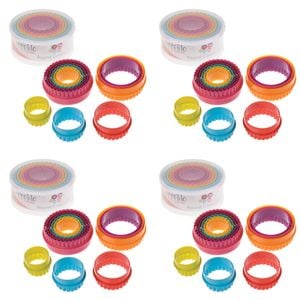 4x 6pc Appetito Double Sided Round Cookie Cutter Multi-Colour