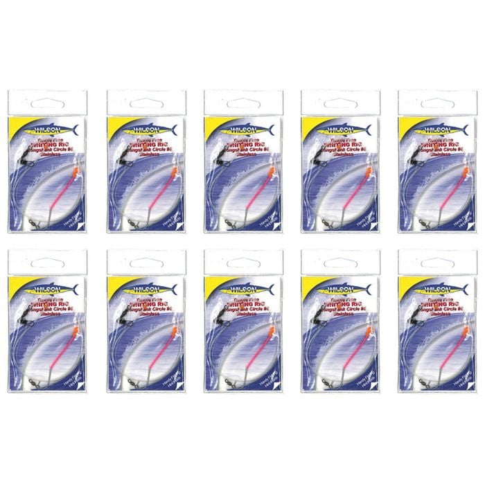 10x Wilson Tangle Free Whiting Rig Stainless Steel Longshank Hook - Size 6
