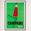 Galrie Vintage Campari Poster - Iconic Red Bottle with Green Legs for Retro Home Decor, Black Frame, A4 21 x 30cm (8 x 12inch)