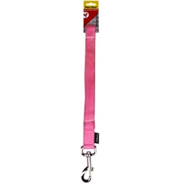Dog Leash Lead Reflective Nylon - Pink - 10mm x 180cm (Pet One)