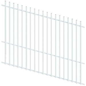 ProtectorAl 1201 - 2400 x 1800mm Pearl White Raked Up to 15º Batten Pool Fence Panel