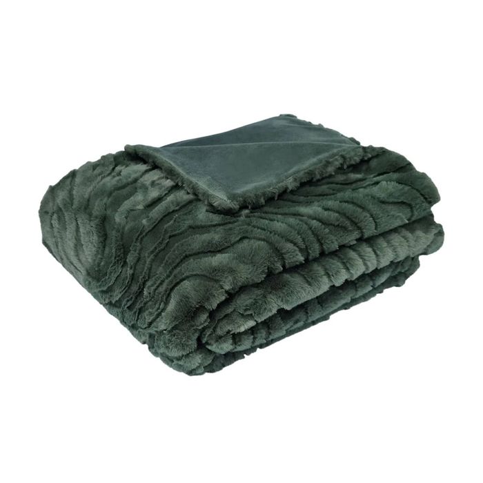 J Elliot Home Rita Sea Kelp Faux Mohair Throw Rug 130 x 160cm