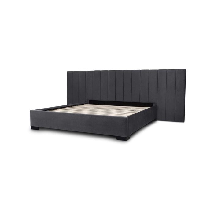 Hotshoppa Extended Mayfair Charcoal Velvet Bed Frame King