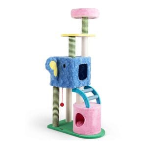 Costway Elephant Cat Tree Tower Plush Pet Condo House Scratching Post