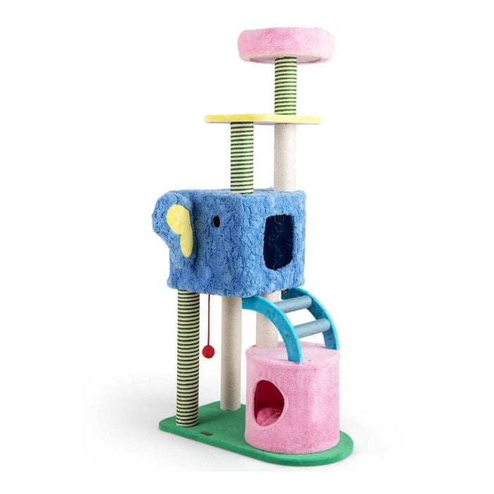 Costway Elephant Cat Tree Tower Plush Pet Condo House Scratching Post