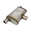 Redback 2-1/2" Performance Muffler East / West - 9" X 4" Oval, 14" Long, 409 Ss