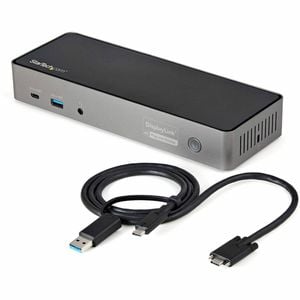 StarTech.com USB-C & USB-A Dock - Hybrid Triple Monitor Laptop Docking Station DisplayPort & HDMI