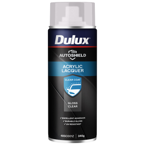 Dulux Autoshield 340g Clear Gloss Acrylic Lacquer Spray Paint - Clear