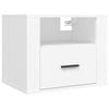 vidaXL Wall-mounted Bedside Cabinet White Floating Nightstand Unit Furniture