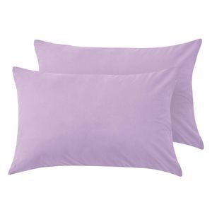 LINENOVA 2PCS 100% Cotton Pillow Cases Slip Cover Pillowcase - Lavender Standard
