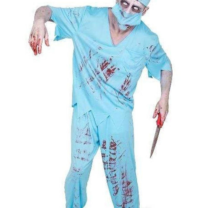 Zombie Blood Splattered Surgeon Mens Halloween Costume - Medium