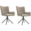 vidaXL Swivel Dining Chairs 2 pcs Light Grey Velvet