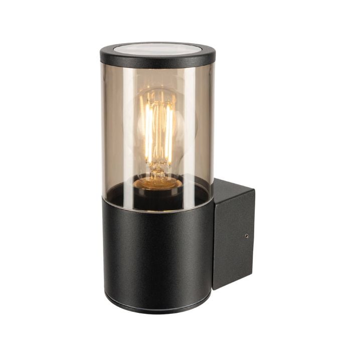 Brilliant Black Denison Fixed Wall Light With LED 7W Globe