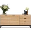 Macy Natural Oak & Black Sideboard Buffet