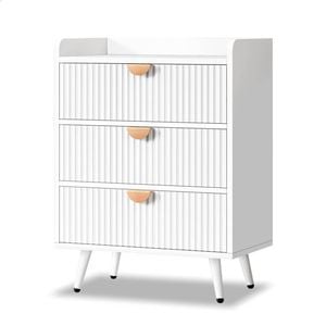 Alfordson 3 Chest Of Drawers Modern Storage Cabinet Dresser Tallboy White