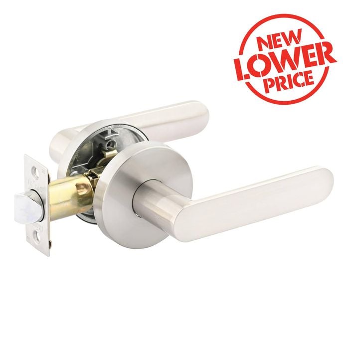 Ikonic Brushed Nickel Sira Passage Lever Set
