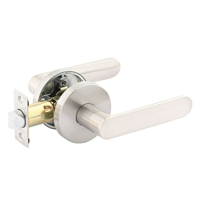 Ikonic Brushed Nickel Sira Passage Lever Set