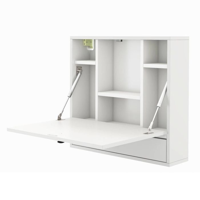 Costway Wall Mounted Computer Desk Drop-leaf Cabinet Table Home Office
