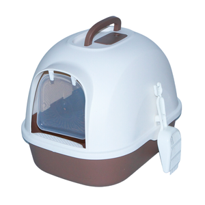 Yes4pets Brown Portable Cat Litter Box With Handle And Scoop