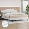 ALFORDSON Bed Frame King Boucle White Mattress Base