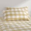 Dreamaker Remy Washed Cotton Yarn Dyed Check King Pillowcase Sand Twin Pack