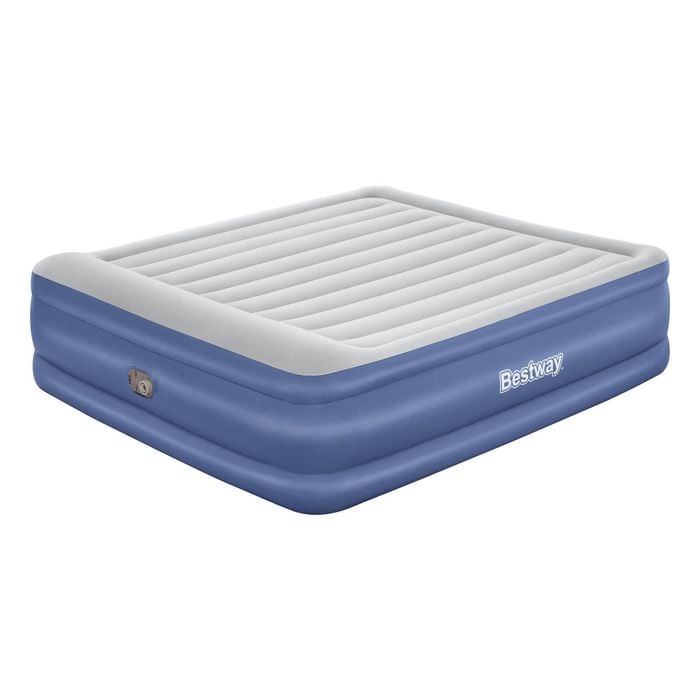 Bestway Air Mattress King Size 2.03m x 1.93m x 56cm Tritech Inflatable Bed with Built-in AC Pump