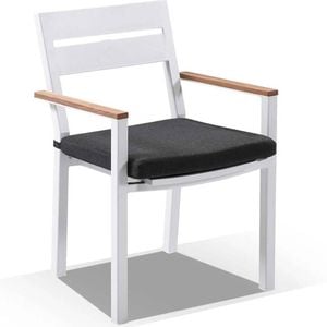 Balmoral 3.55m Table 12 Capri Chairs White & Denim Grey Cushions