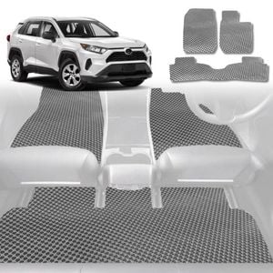 6D Diamond Car Floor Mats for Toyota RAV4 2019-2025-Full Set-Grey-Outback GT
