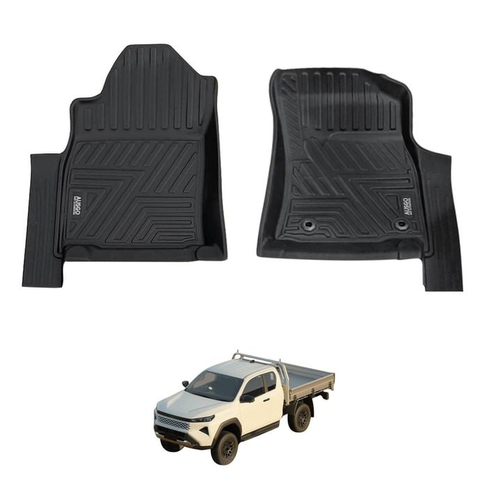 AUSGO Car Floor Mats for Toyota Hilux Manual Transmission Single / Extra Cab 2025-Onwards All-Weather Floor Liners