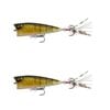 2x 13 Fishing 75mm Poppy Mc Pop Face Topwater Popper Lures - Clear Perch