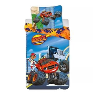 Blaze Race Day Kids Cotton Quilt Cover Set For Toddler Bed Size