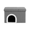 Artiss Storage Ottoman Foot Stool Cat Litter Box Enclosure Foldable Grey