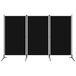 vidaXL 3-Panel Room Divider Black 260cm Folding Panel Privacy Screen Partition