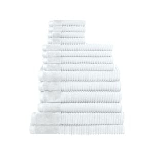 Jenny Mclean Royal Excellency 600GSM 14PC Bath Linen Set 4Bath-Towels+4Hand-Towels+4 Face Towels+2 Bath Mat