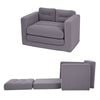 Artiss 2 Seater Corduroy Convertible Sofa Bed Pull Out Boneless Couch Grey