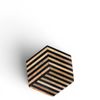 Hexagonal Striped Wood And Resin Coasters