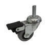 Easyroll 50mm 30kg Grey Rubber Swivel Plus Brake Castor