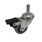Easyroll 50mm 30kg Grey Rubber Swivel Plus Brake Castor