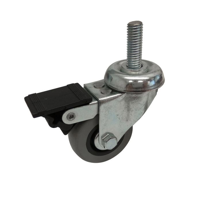 Easyroll 50mm 30kg Grey Rubber Swivel Plus Brake Castor