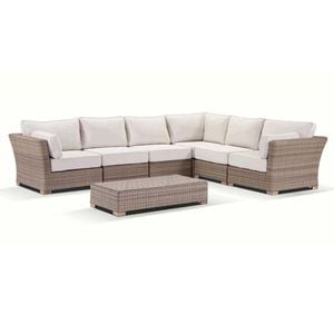 Coco Corner Outdoor Wicker Modular Garden Lounge Setting With Coffee Table