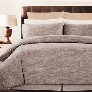 Bloomington Weaves Coffee Easy Care Quilt Cover Set Queen