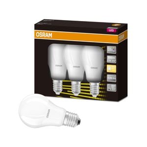 Osram 8.5W LED  806lm E27 WW A Shape Light Globe - 3 Pack