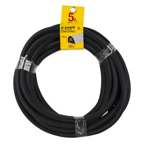 Moroday 10 x 10mm x 5m Black D-Shape Self Adhesive Rubber