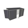 Build-a-Shed 1.5 x 3.7 x 2m Hinged Door Tunnel Shed with Hinged Side Door - Grey