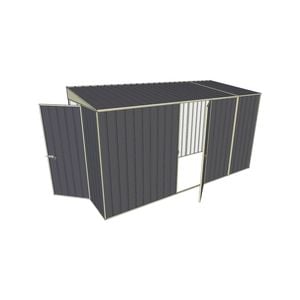 Build-a-Shed 1.5 x 3.7 x 2m Hinged Door Tunnel Shed with Hinged Side Door - Grey