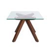 Sk Designer Living | Amber Collection | Square Glass Side Table - Walnut