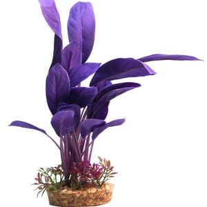 Aqua One Silk Plant Purple Echinodorus W/Gravel Base - Large (29078)