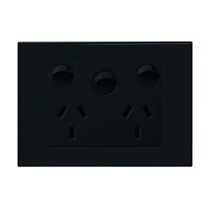HPM VIVO Grey Double Powerpoint With Extra Switch