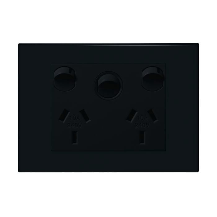 HPM VIVO Grey Double Powerpoint With Extra Switch
