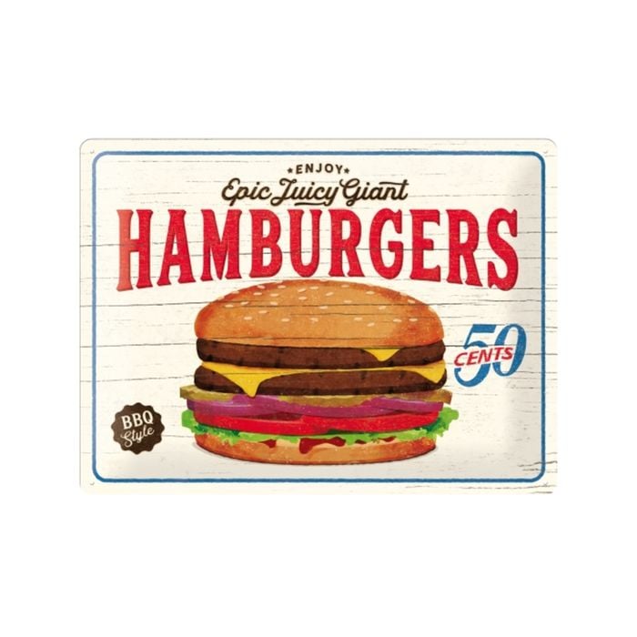 Nostalgic-Art Large Sign Hamburgers